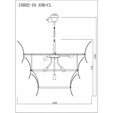 Подвесная люстра Gramercy 15602-19 ANB+CL