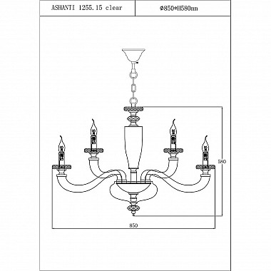 Подвесная люстра Lucia Tucci Ashanti 1255.15 clear