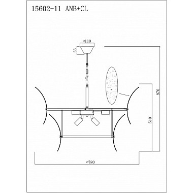 Подвесная люстра Gramercy 15602-11 ANB+CL