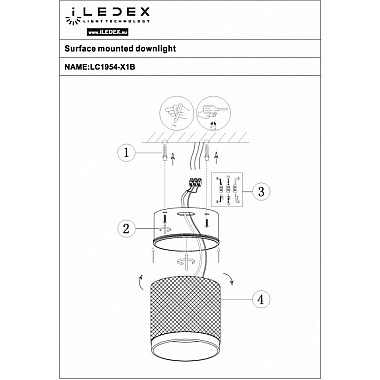 Точечный светильник Delta 1955-10W-3000K-36 BK+GRP