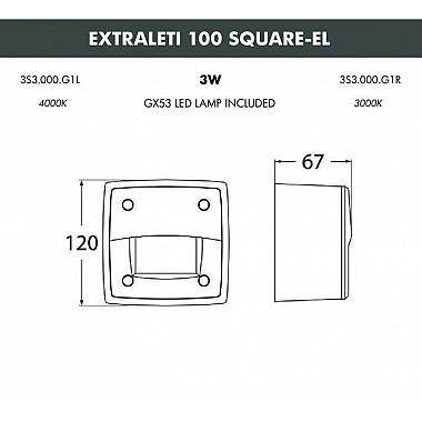 Подсветка для лестниц и ступеней Leti 3S3.000.000.AYG1L