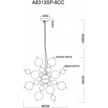 Подвесная люстра Molecule A8313SP-6CC