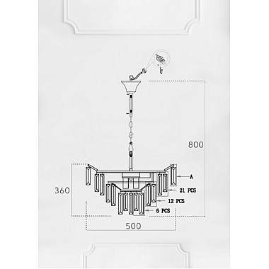 Подвесная люстра Julen LH0065/8H-FGD-CL