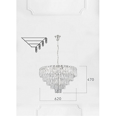 Подвесная люстра Kristin LH0066/10H-AB-CL