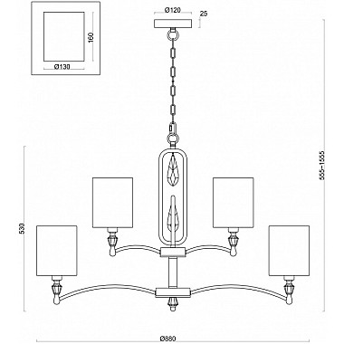 Подвесная люстра Riverside FR1007PL-12BS