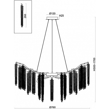 Подвесная люстра Mineral FR1010PL-10G