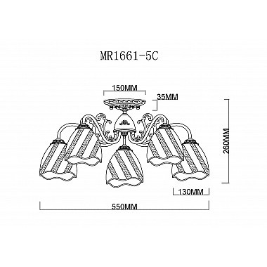 Потолочная люстра Nicole MR1661-5C