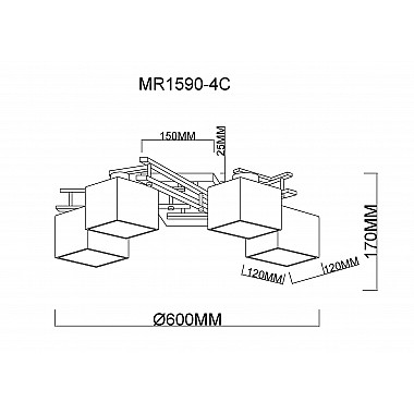 Потолочная люстра Bona MR1590-4C