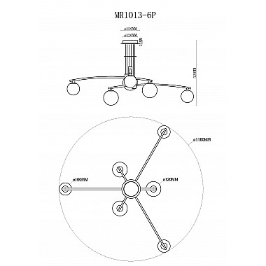 Потолочная люстра Stacy MR1013-6P