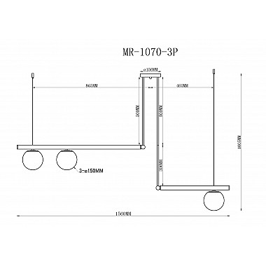 Подвесной светильник Jenifer MR1070-3P