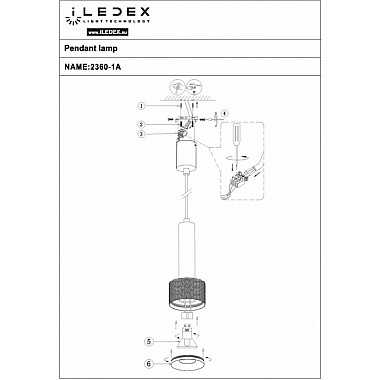 Подвесной светильник Delta 2362-1 BK+GRP