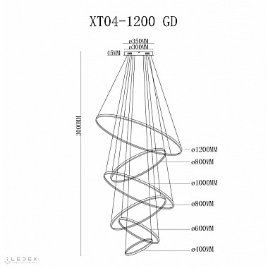 Подвесной светильник Axis XT04-D1200 GD