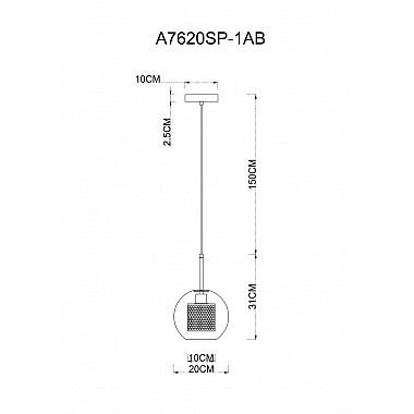 Подвесной светильник Arte Lamp Manchester A7620SP-1AB