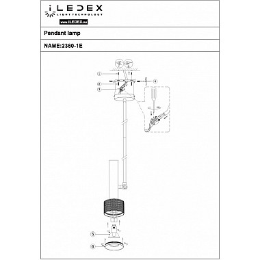 Подвесной светильник Delta 2361-1 BK+BR