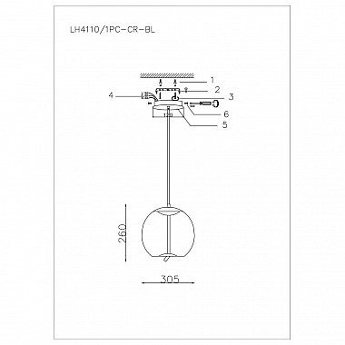 Подвесной светодиодный светильник Lumien Hall Avila LH4110/1PC-CR-BL