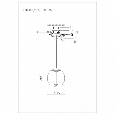 Подвесной светодиодный светильник Lumien Hall Avila LH4110/1PC-GD-AM