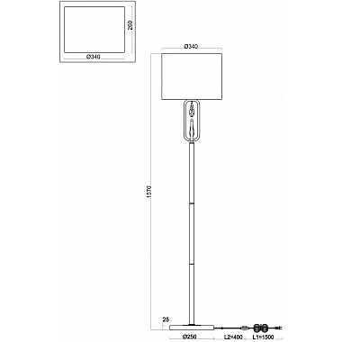 Торшер Riverside FR1007FL-01BS