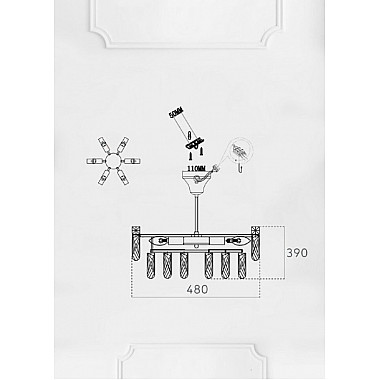 Потолочная люстра Kristin LH0066/6C-FGD-CL