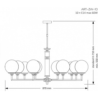 Потолочная люстра ARTU ART-ZW-10(Р)G