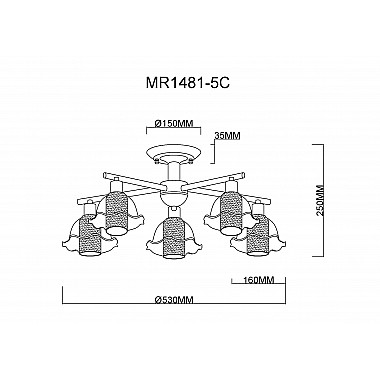 Потолочная люстра Lisa MR1481-5C