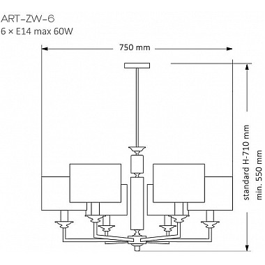 Потолочная люстра ARTU ART-ZW-6(N/A)