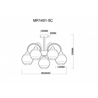 Потолочная люстра Kris MR1491-5C