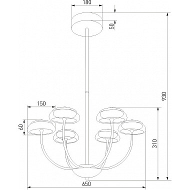 Потолочная люстра Fungo 50388 LED Черный