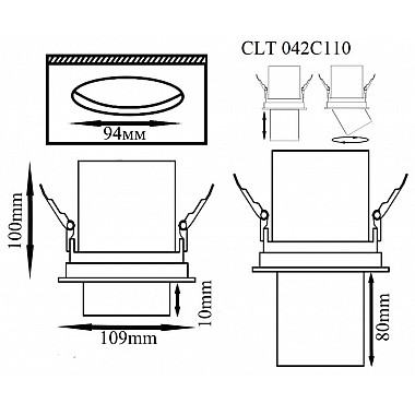 Встраиваемый светодиодный спот Crystal Lux CLT 042C110 WH