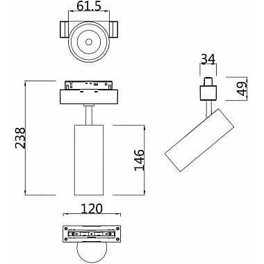 Трековый светильник Track lamps TR019-2-15W4K-B