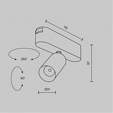 Трековый светильник Focus LED TR103-1-5W4K-M-W