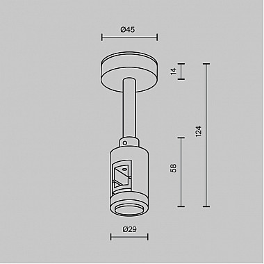 Крепление потолочное Accessories for tracks Flarity TRA156С-S1-BS