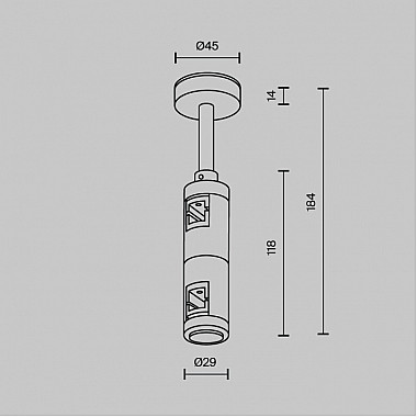 Крепление потолочное Accessories for tracks Flarity TRA156С-D1-BS