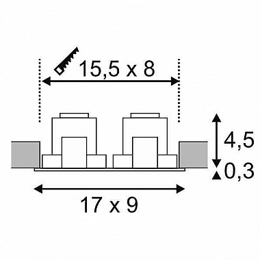 Встраиваемый светодиодный светильник SLV New Tria Led 2 Square Set 113890
