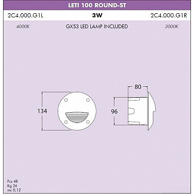 Подсветка для лестниц и ступеней Leti 2C4.000.000.AYG1L