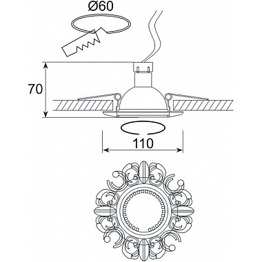 Точечный светильник N1555 N1554-Chrome