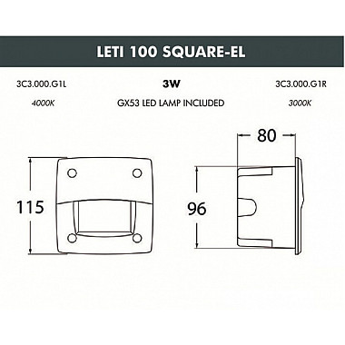 Подсветка для лестниц и ступеней Leti 3C3.000.000.AYG1L