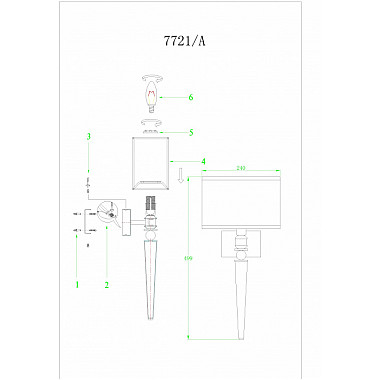 Бра 7720 7721/A brass без абажуров