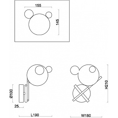 Бра Flaty FR5374WL-01BS