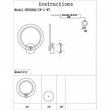 Бра Seven Fires Lejni WD5006/1W-L-WT