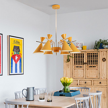 Люстра на штанге FRANKA D80 6 lamps Yellow