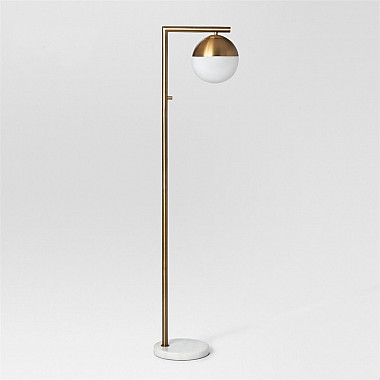 Торшер Geneva Single Glass Globe Floor Lamp