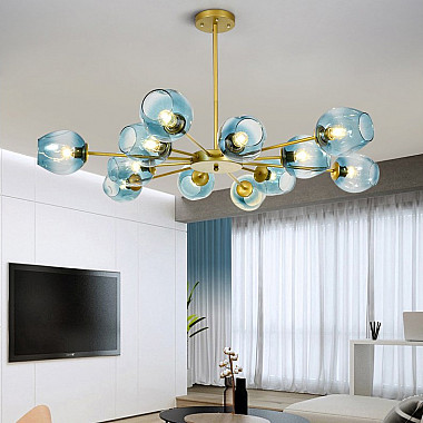 Люстра на штанге MARINE D104 12 lamps Gold/Transparent