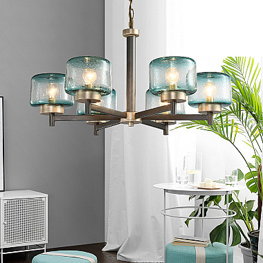 Подвесная люстра POT D70 5 lamps Blue