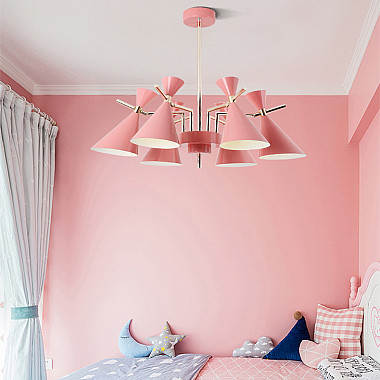 Люстра на штанге FRANKA D120 10 lamps Pink