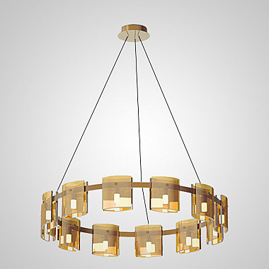 Подвесная люстра JANICE D80 Brass Amber