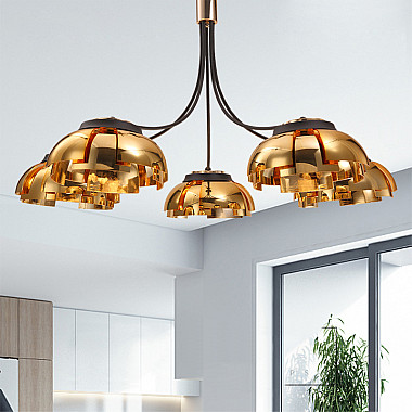 Люстра на штанге GRADE D105 3 lamps Gold