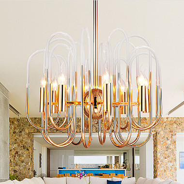 Люстра BRASS AND GLASS LOOP CHANDELIER D80