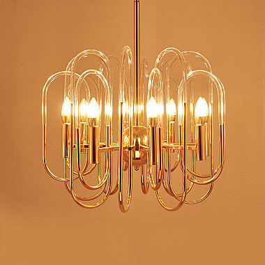 Люстра BRASS AND GLASS LOOP CHANDELIER D80