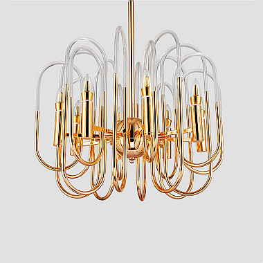 Люстра BRASS AND GLASS LOOP CHANDELIER D80