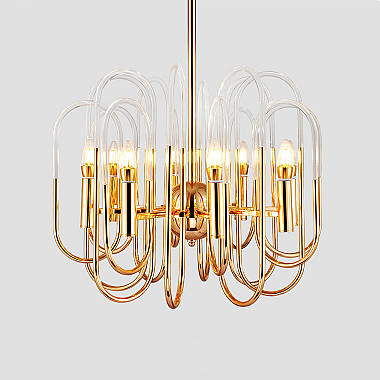 Люстра BRASS AND GLASS LOOP CHANDELIER D80